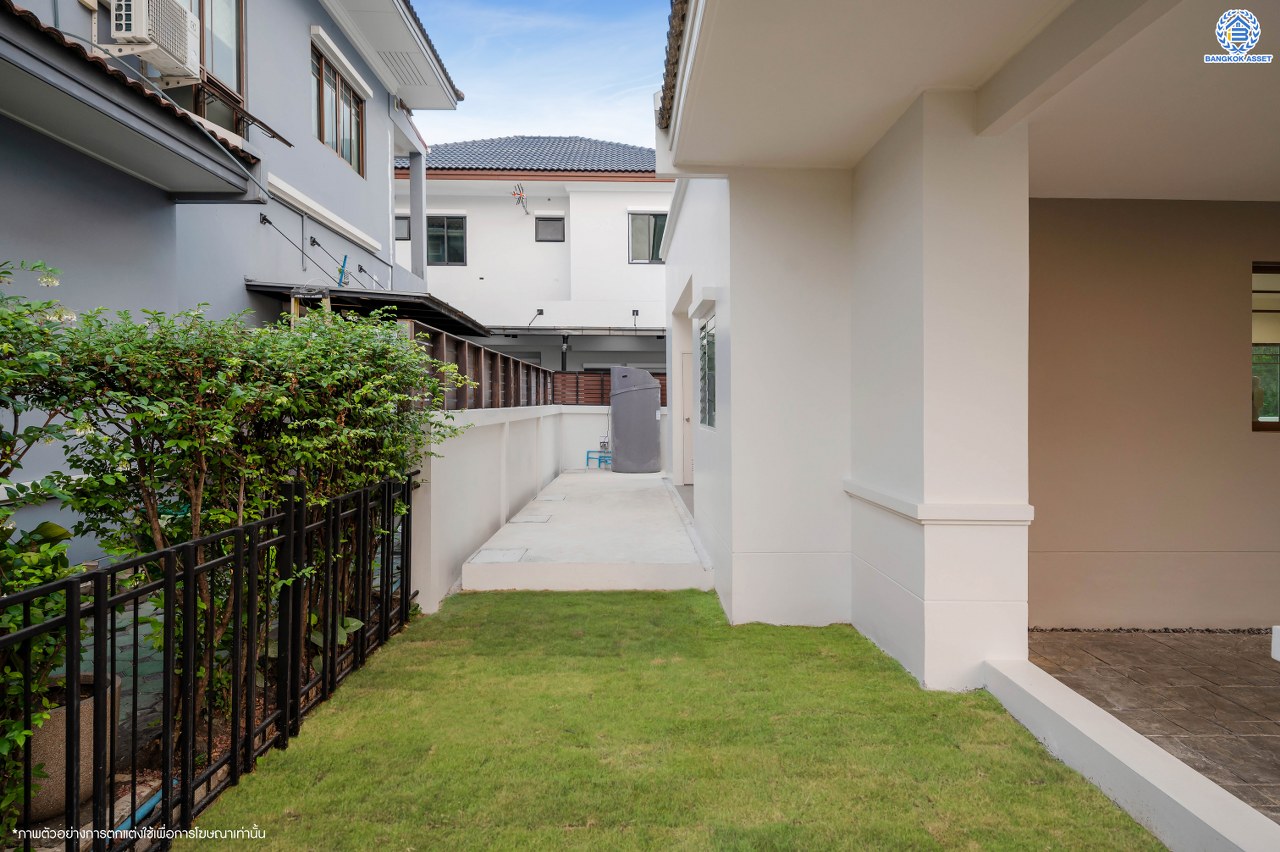 บ้านมือสองตกแต่งใหม่ จากแบรนด์ Sansiri โครงการ เศรษฐสิริ วงแหวน-สุขาภิบาล2 บ้านเดี่ยวหลังมุม เนื้อที่ 70.10 ตร.ว. พื้นที่ใช้สอย 166.20 ตร.ม. ฟังก์ชัน 3 ห้องนอน 3 ห้องน้ำ 1 ห้องแม่บ้าน 2 ที่จอดรถ ติดถนนใหญ่เสรีไทย ใกล้จุดขึ้นทางด่วน "วงแหวน-กาญจนาภิเษก" และ ใกล้รถไฟฟ้าสายสีชมพู "สถานีนพรัตน์"...